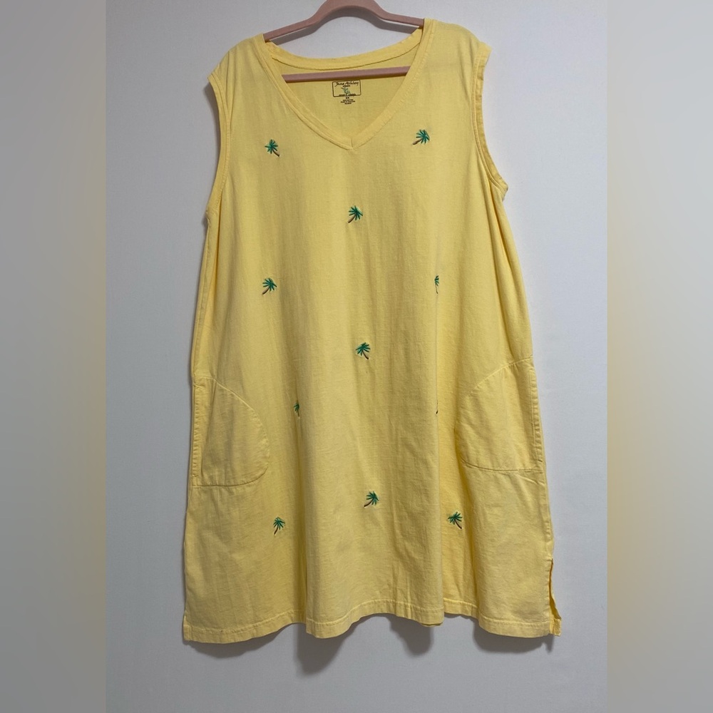 Jane Ashley Yellow Midi Dress with Green Accents